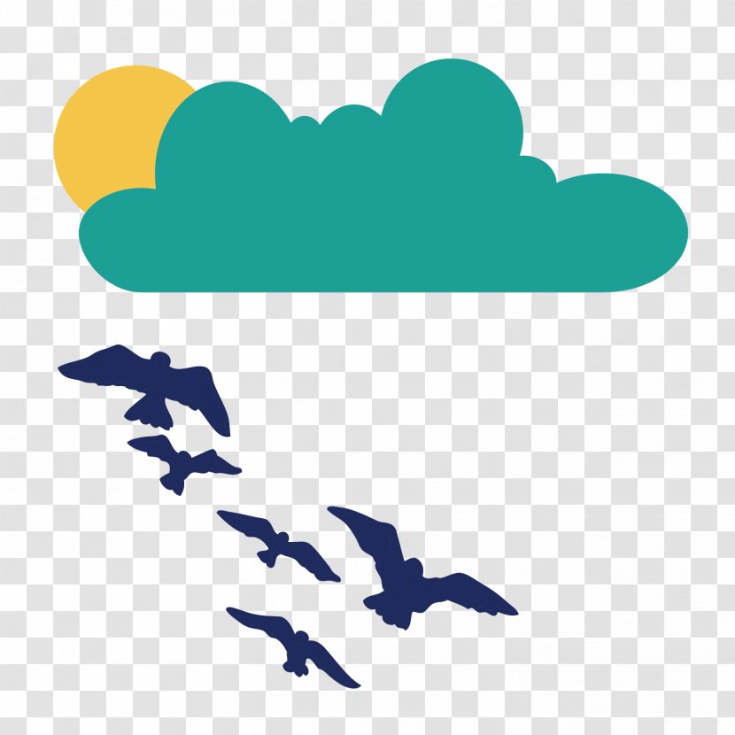 Vector Clouds Sun Seagull Flying Birds - Area - Pattern Transparent PNG