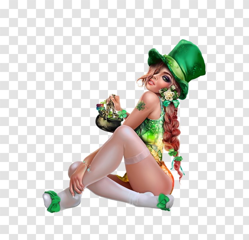 Saint Patrick's Day Leprechaun Woman - Cartoon Transparent PNG