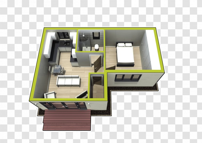 Floor Plan House Flat Roof Building - Back Garden Transparent PNG