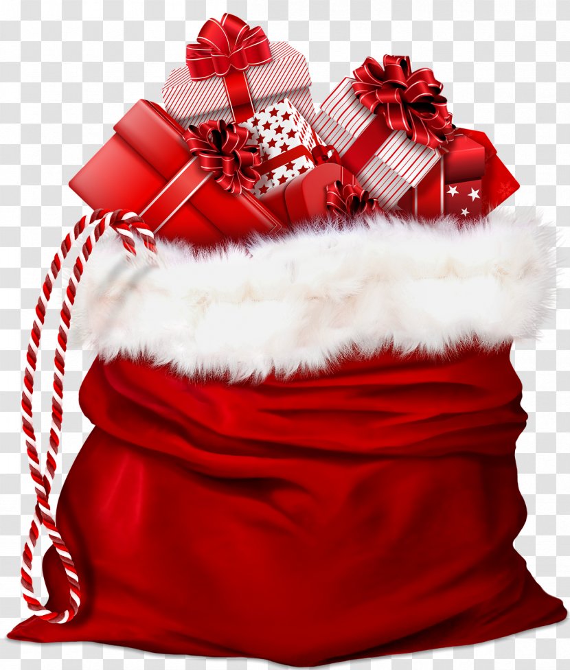 Santa Claus Village Gift Christmas Bag Transparent PNG