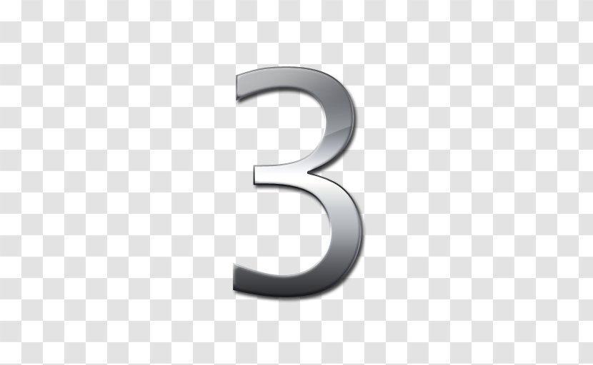 Silver Alphanumeric - Drawing Icon Number 3 Transparent PNG