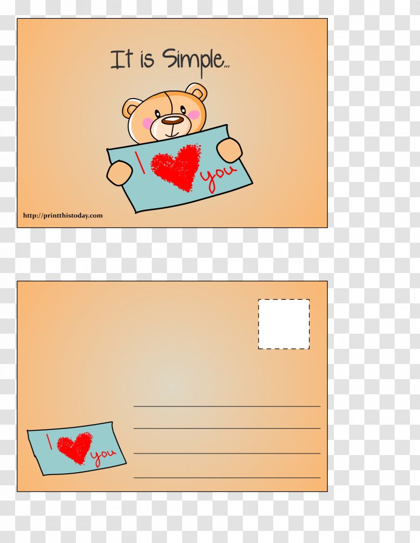Love Paper Post Cards - Postcard Transparent PNG