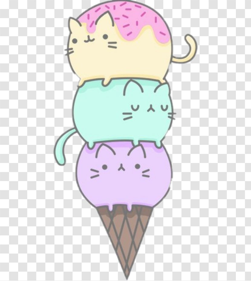 Ice Cream Cones Cat Pusheen Drawing - Tree Transparent PNG