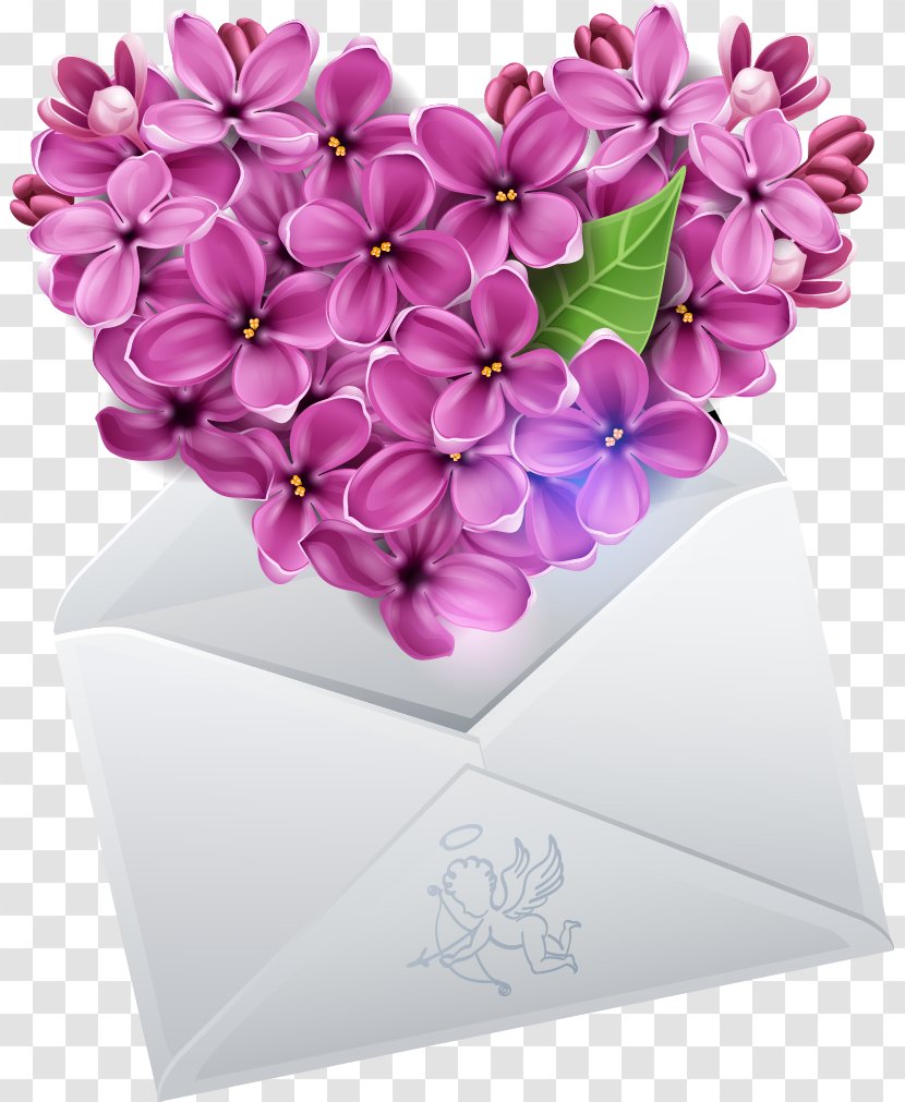 Lilac Clip Art - Cut Flowers - Exquisite Heart-shaped Orchid Envelope Transparent PNG
