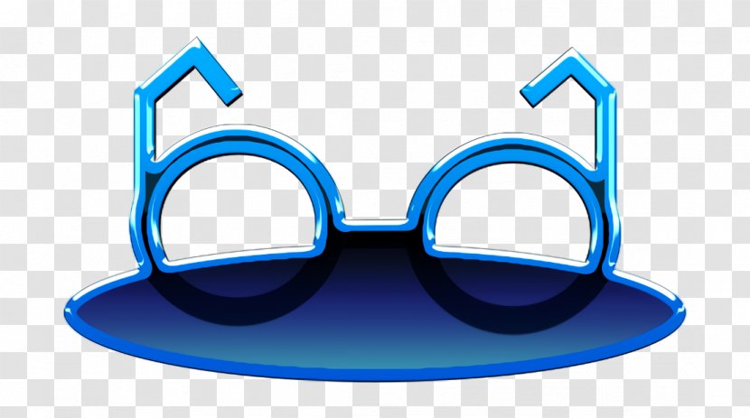 Glasses Icon Wizard - Electric Blue Azure Transparent PNG