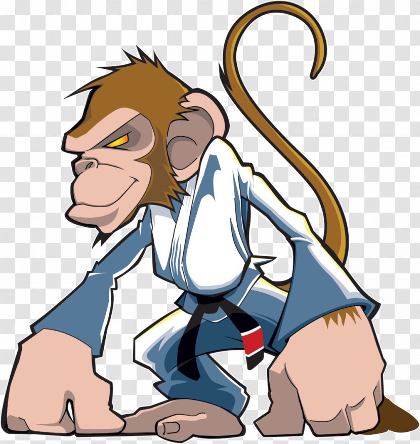 Drawing Brazilian Jiu-jitsu Cartoon Clip Art - Monkey - Danger Zone Transparent PNG
