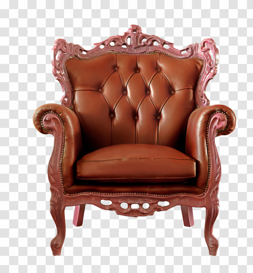 Furniture Chair Club Chair Brown Leather Transparent PNG