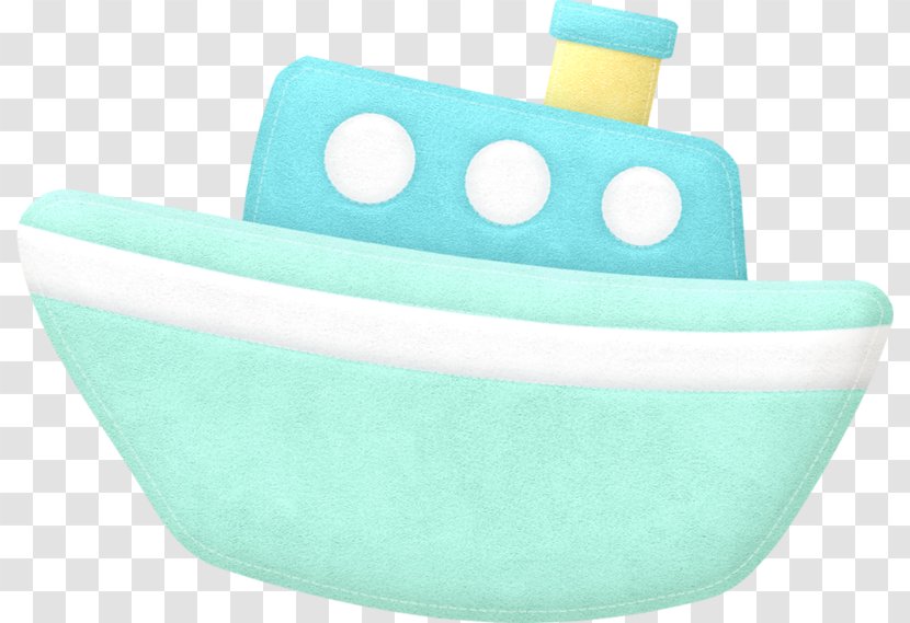 Drawing Boat - Turquoise - Cartoon Painted Transparent PNG
