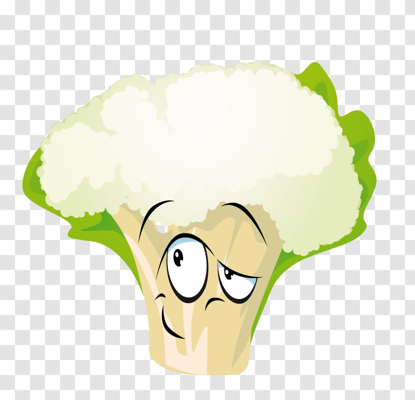 Cartoon Cauliflower Drawing Vegetable - Nose Transparent PNG