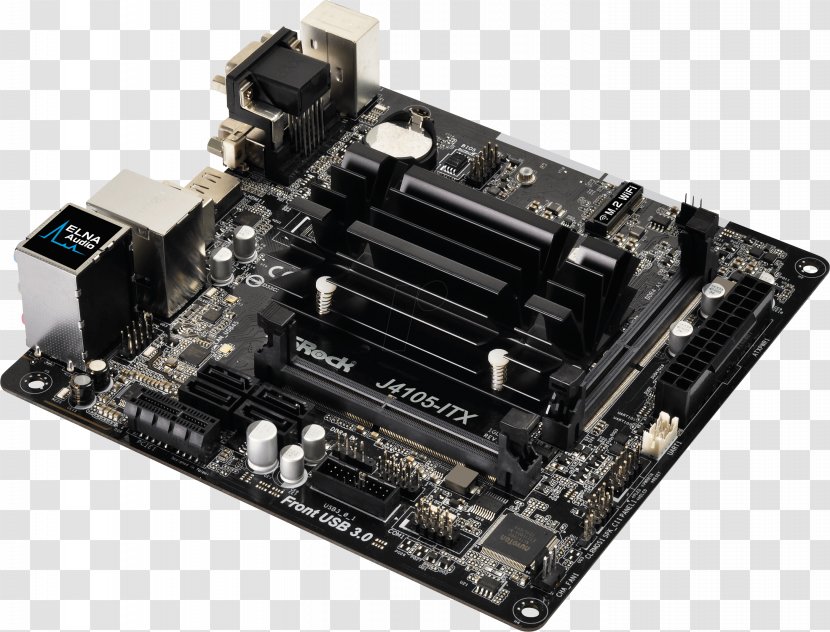 ASRock J4105-ITX Intel Celeron Quad-Core Processor J4105 Mini ITX Motherboard/CPU Combo Mini-ITX - Motherboard Transparent PNG