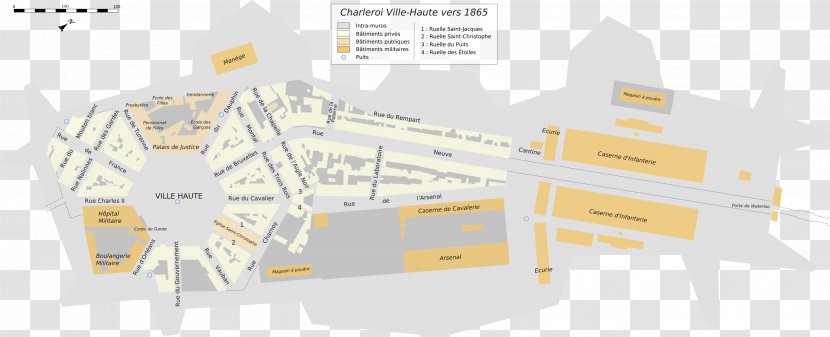 Charleroi Ville-Haute Ville 2 Map Place Charles II City - Belgium Transparent PNG
