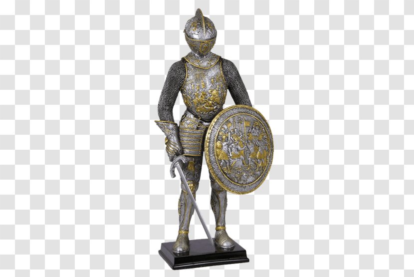 Middle Ages Parade Armour Of Henry II France Knight Bronze Sculpture Figurine - Statue - Medieval Shield Transparent PNG
