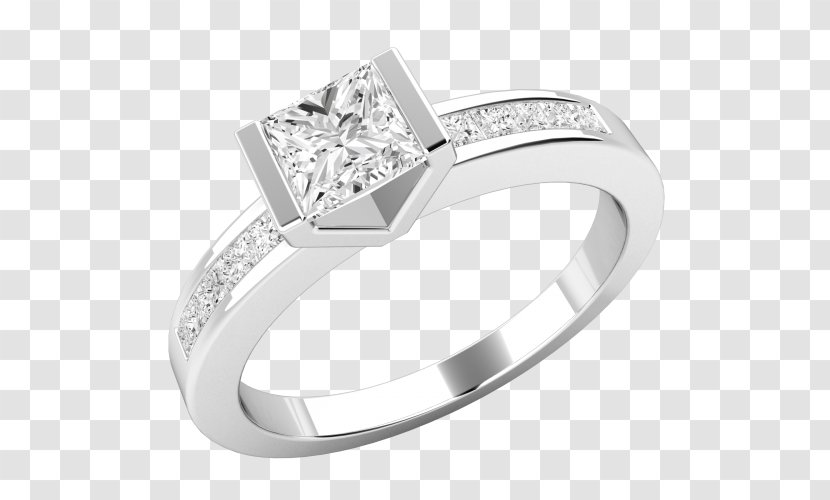 Diamond Cut Engagement Ring Princess Transparent PNG