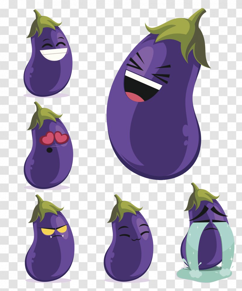Eggplant Vegetable Drawing Illustration - Violet - Cartoon Image Transparent PNG