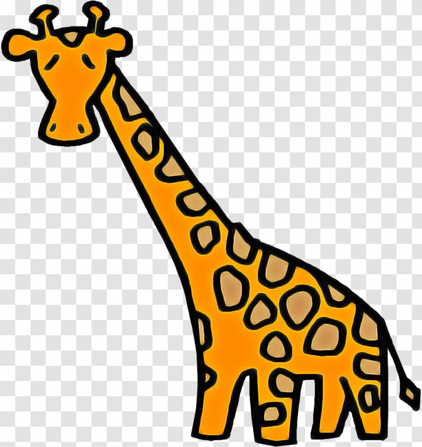 Giraffe Cartoon - Northern - Wildlife Yellow Transparent PNG
