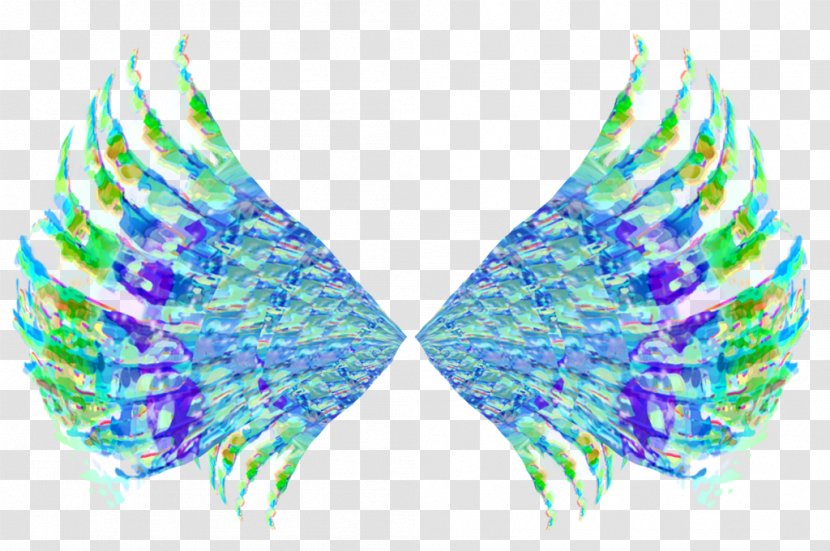 Turquoise Teal Line Feather Microsoft Azure - Wings Style Transparent PNG