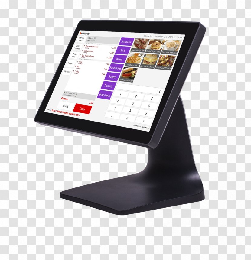 Point Of Sale Touchscreen Computer Terminal Electronic Visual Display Barcode Scanners - Pos Transparent PNG
