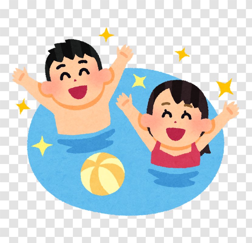 Swimming Pool Toshimaen Tokyo Summerland Towel Play - Hair - Cartoon Couple Transparent PNG