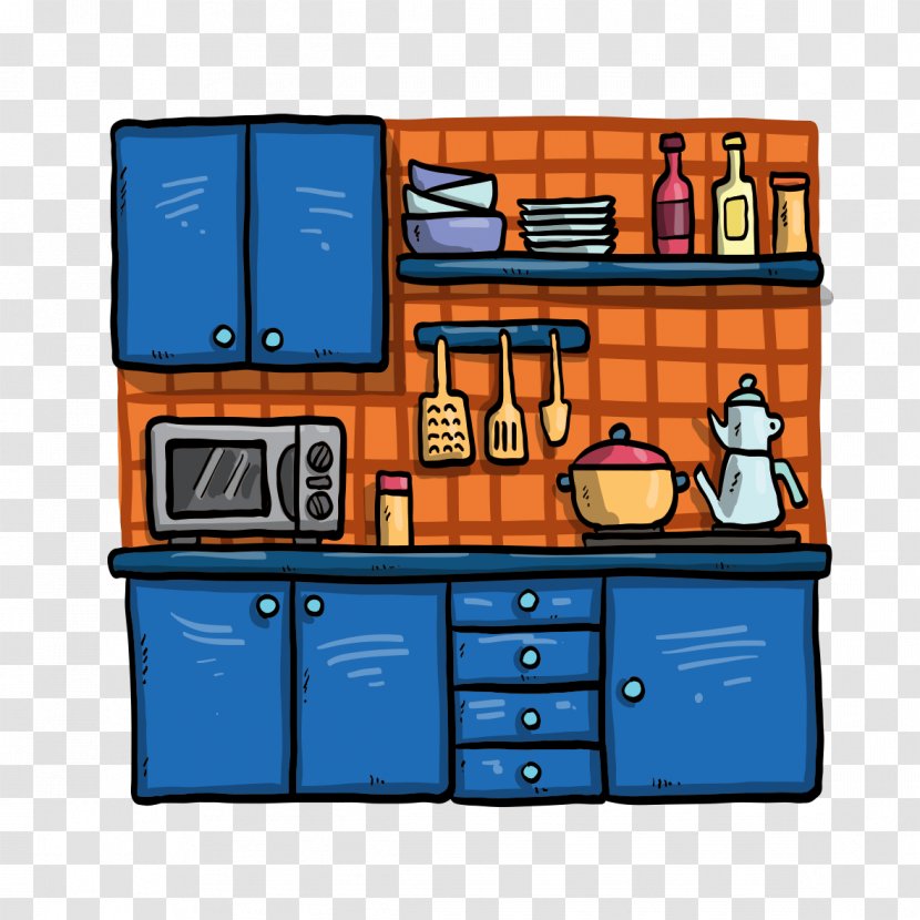 Table Kitchen Illustration - Dishwasher - Hand-painted Transparent PNG