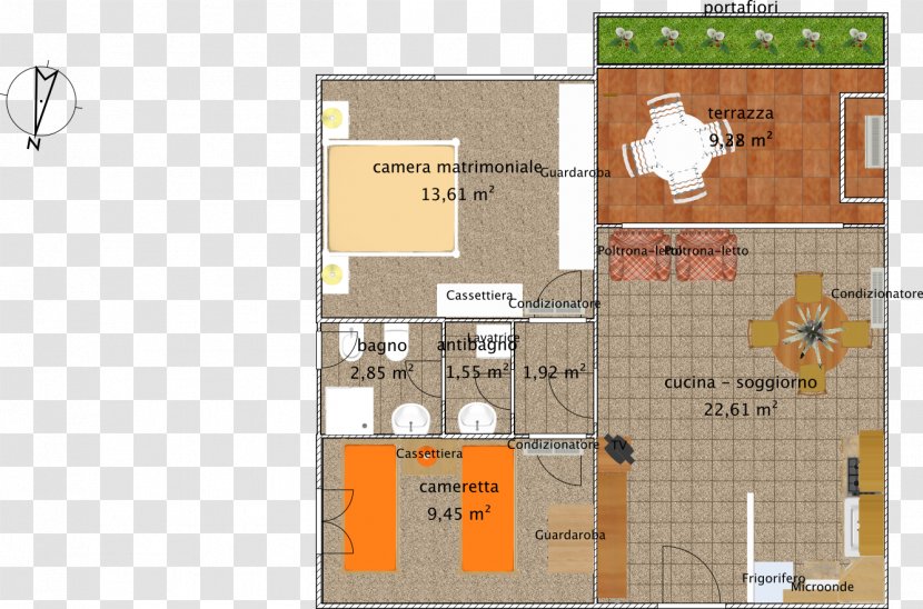 Villa Fucini Apartment Floor Plan Via Renato - Elevation Transparent PNG