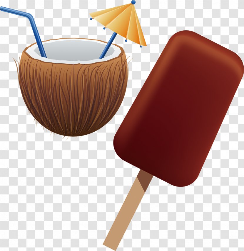 Coconut Water Cartoon Ice Pops - Table - Lolly Transparent PNG