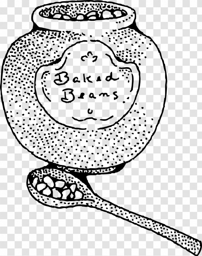 Baked Beans Potato Baking - Monochrome - Black Transparent PNG