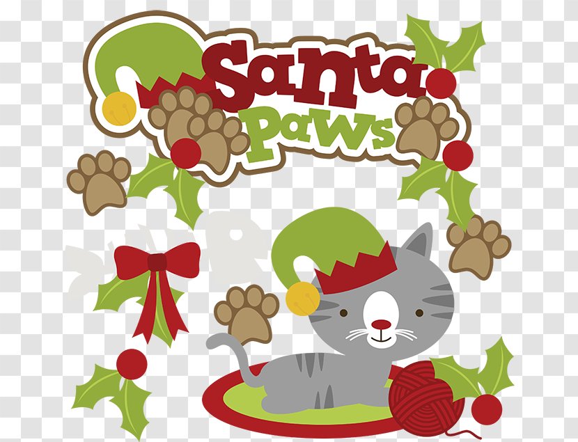 Santa Claus Cat Christmas Clip Art - Clipart Transparent PNG