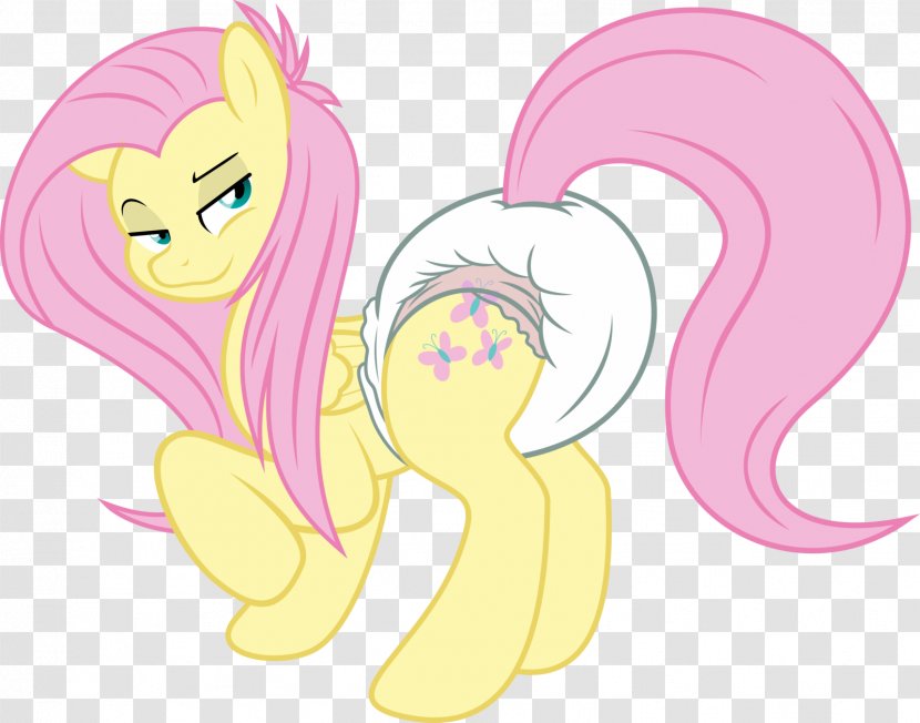 Fluttershy Diaper Rainbow Dash Applejack Pony - Heart - Diapers Vector Transparent PNG