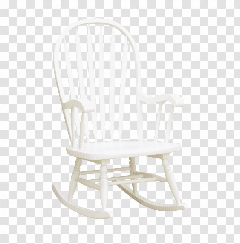 Rocking Chair Wood Furniture - Garden - Beautiful White Wooden Transparent PNG