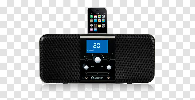 Portable Media Player Radiosveglia Apple Multimedia Radio Receiver - Boston Acoustics - Stereo Glass Transparent PNG