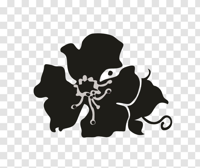 Black Silhouette White Flowering Plant Transparent PNG