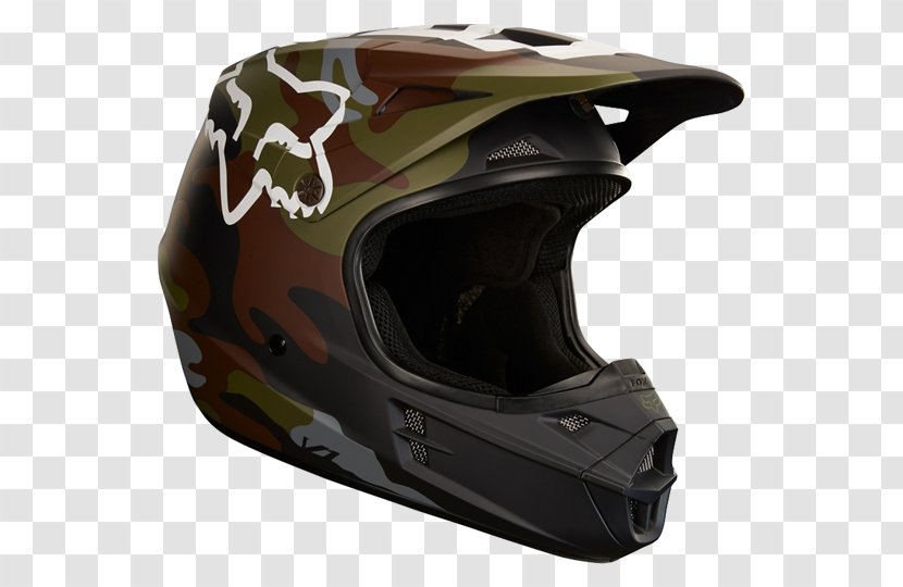 Motorcycle Helmets Fox Racing V1 Camo Helmet - Motocross Transparent PNG