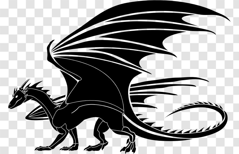 Dragon Daenerys Targaryen Black And White - Carnivoran - Tatoo Transparent PNG
