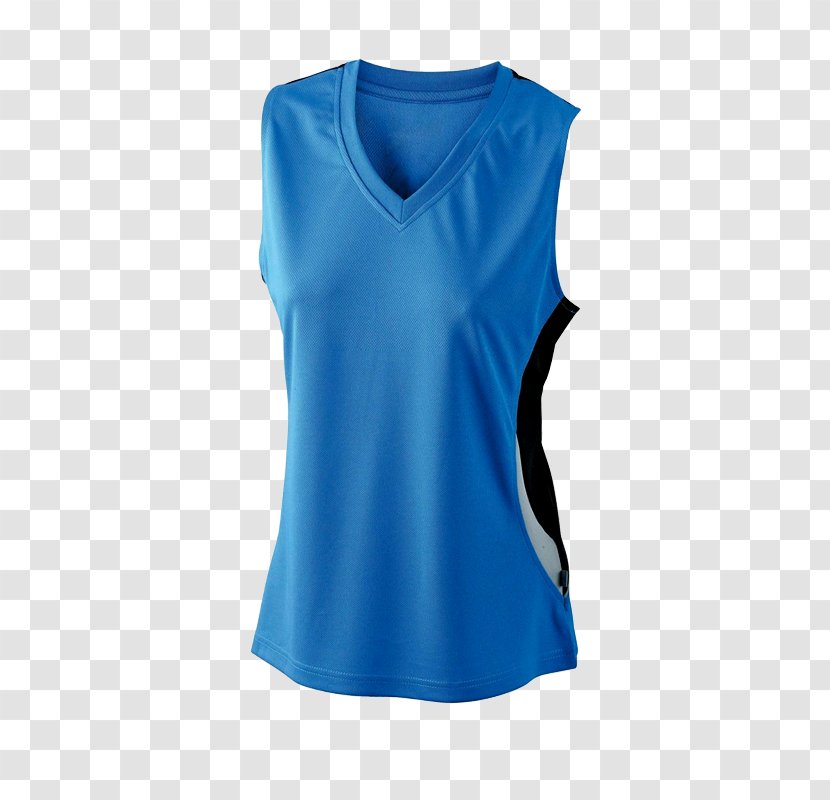 Long-sleeved T-shirt Sleeveless Shirt - Electric Blue Transparent PNG