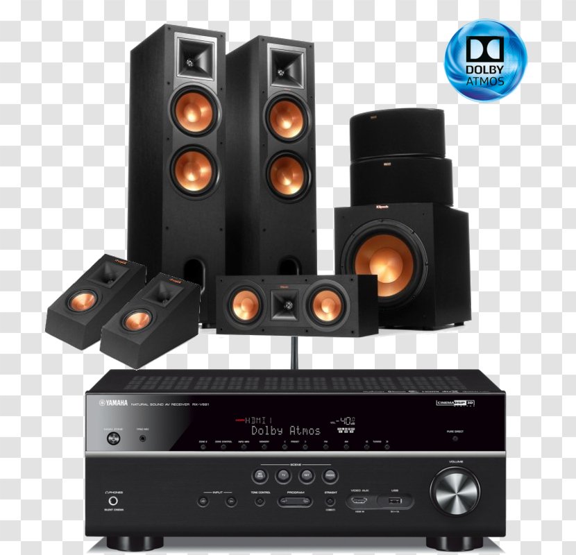 Home Theater Systems Klipsch Reference R-24F / R-26F R-28F Audio Technologies 5.1 Surround Sound Premiere RP-250F RP-260F RP-280F - R24f R26f R28f - Atmos Transparent PNG