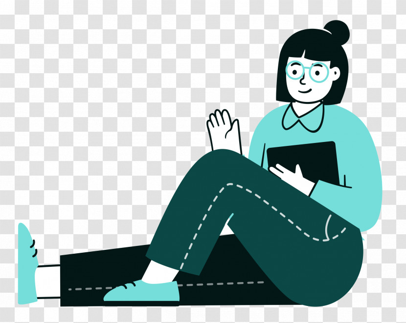 Sitting On Floor Sitting Woman Transparent PNG