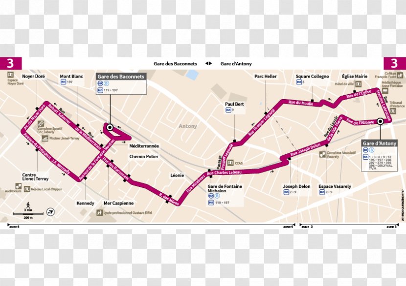 Antony Ligne De Bus Map Stop - Floor Plan Transparent PNG