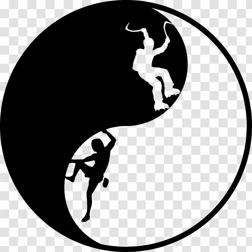 Rock Climbing Ice Yin And Yang Black White - Ying Transparent PNG