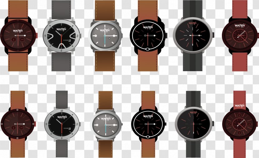 Watch Strap Quartz Clock - Police - Vector Leather Watches Transparent PNG