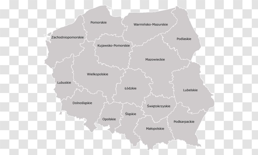 Voivodeships Of Poland Map - Area Transparent PNG