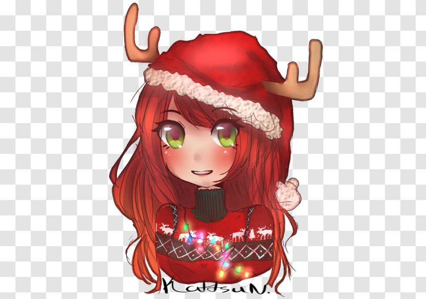 Brown Hair Cartoon Christmas - Frame Transparent PNG