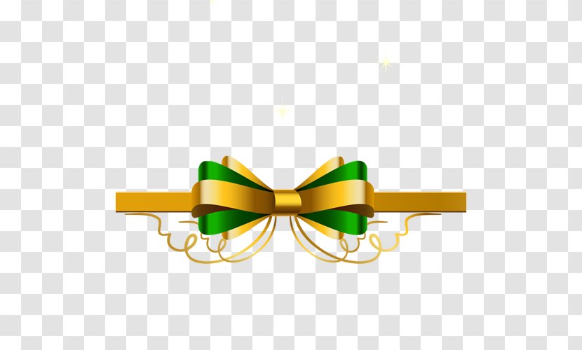 Shoelace Knot Bow Tie Ribbon Clip Art - Yellow - Green Transparent PNG