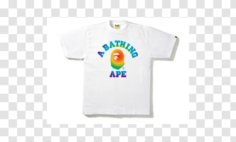 T-shirt Logo Sleeve Font A Bathing Ape - Tshirt Transparent PNG