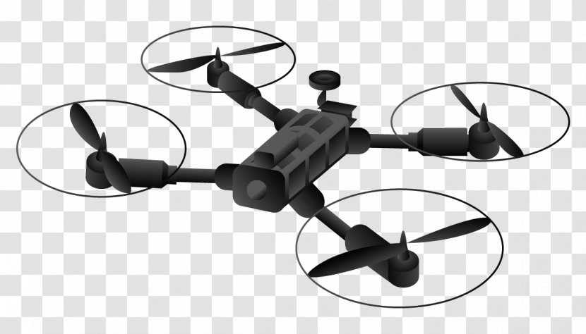 Muskoka UAV Unmanned Aerial Vehicle Quadcopter Clip Art - Black And White - Drones Transparent PNG