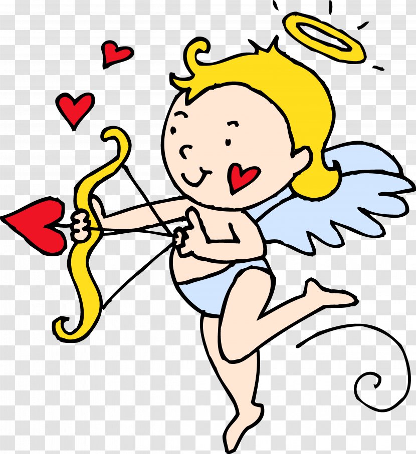 Cupid Cherub Coloring Book Valentine's Day Clip Art - Watercolor - Sports Cliparts Transparent PNG