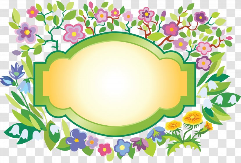 Download Graphic Design - Artwork - Floral Frame Transparent PNG
