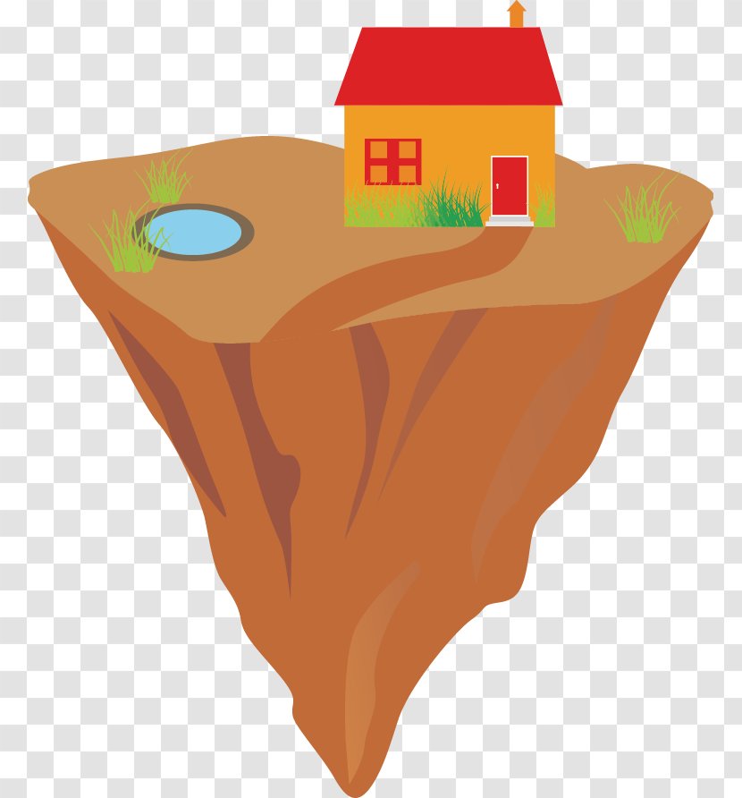 House Illustration - Table - Cartoon Painted Suspension Island Transparent PNG