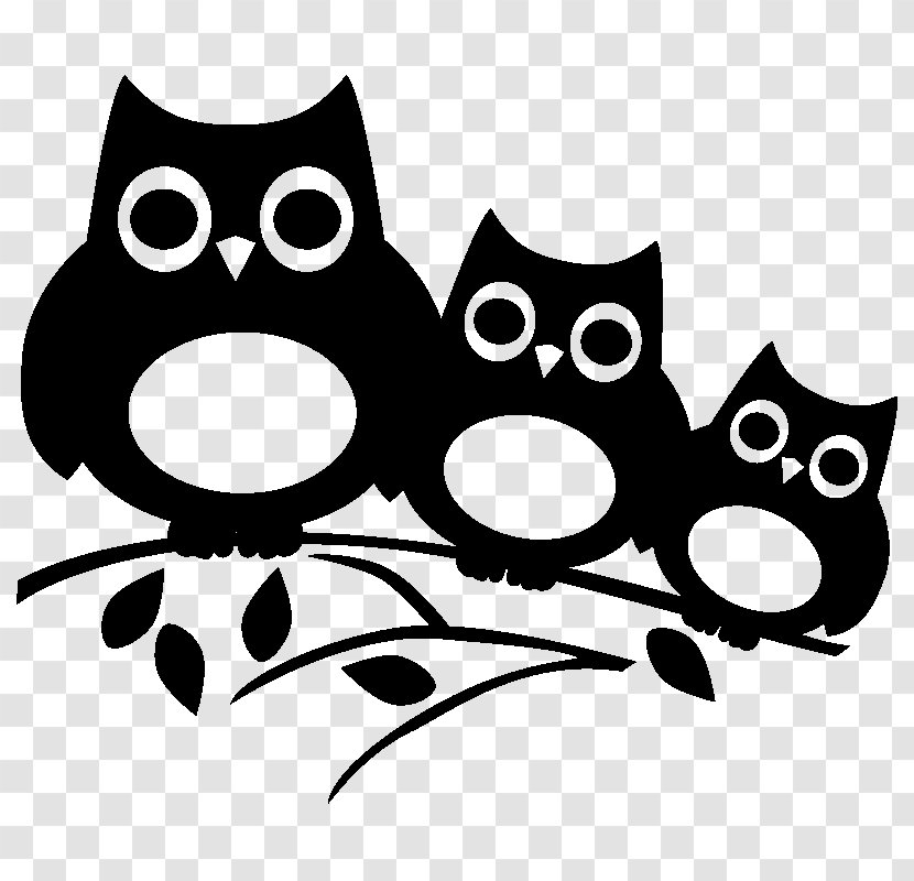 Owl Sticker Paper Silhouette Drawing - Black Transparent PNG