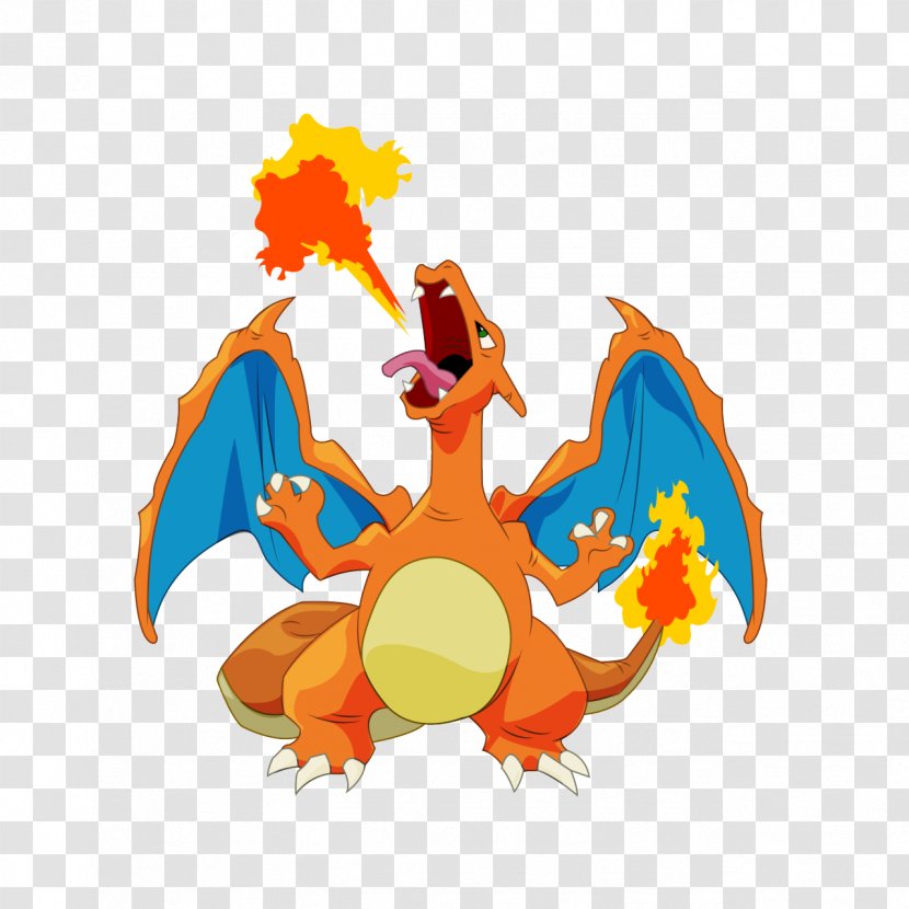 Pokémon Snap Charizard Red And Blue Charmander - Orange Transparent PNG