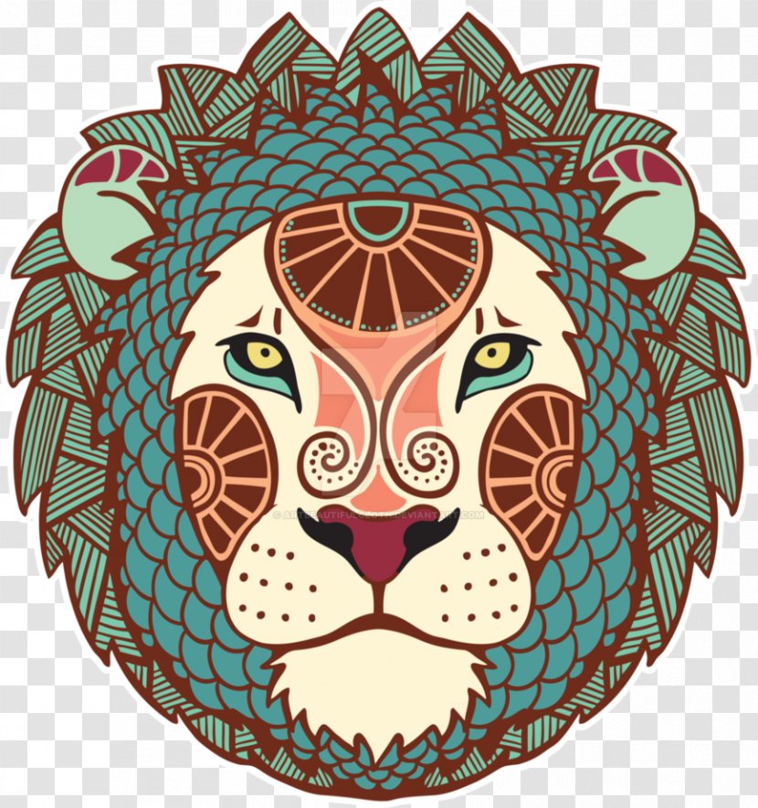 Leo Horoscope Astrological Sign Astrology Zodiac - Sagittarius - Lion Head Transparent PNG